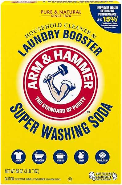 ARM & HAMMER Super Washing Soda Household Cleaner and Laundry Booster, 55 oz Box - Image 11