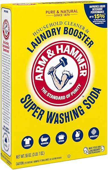 ARM & HAMMER Super Washing Soda Household Cleaner and Laundry Booster, 55 oz Box - Image 13