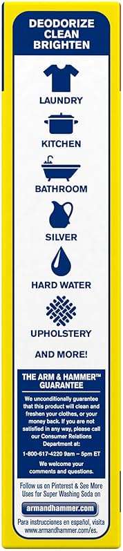 ARM & HAMMER Super Washing Soda Household Cleaner and Laundry Booster, 55 oz Box - Image 17