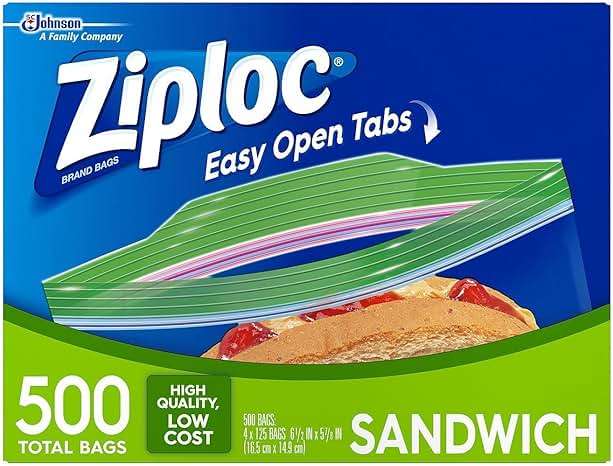 Ziploc Easy Open Tabs Sandwich Bags 125 Count (Pack of 4) - Image 7