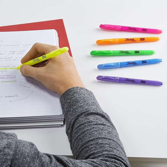 Sharpie Pocket Highlighters, Chisel Tip, Quick Dry, Assorted Fluorescent Colors, 12 Count - For Studying, Note-Taking, School, College, Office, Student & Teacher Supplies - Image 6