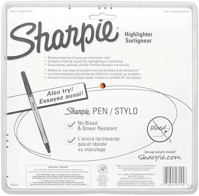 Sharpie Pocket Highlighters, Chisel Tip, Quick Dry, Assorted Fluorescent Colors, 12 Count - For Studying, Note-Taking, School, College, Office, Student & Teacher Supplies - Image 7