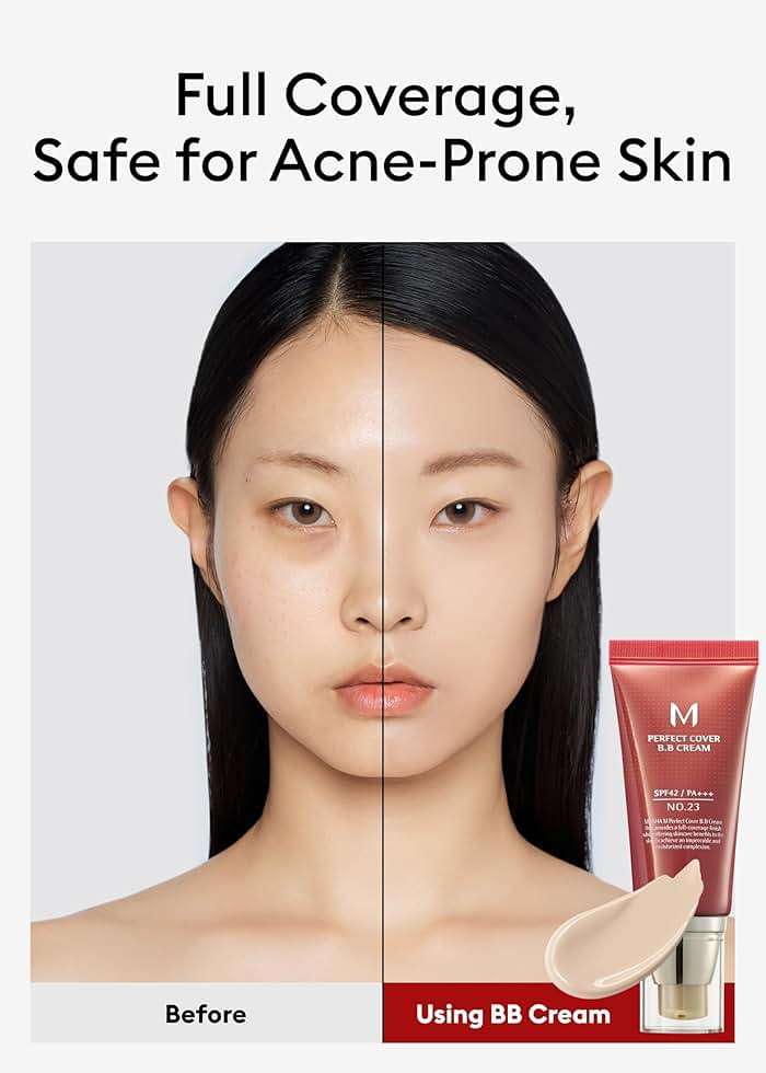 MISSHA M Perfect Cover BB Cream No.23 Natural Beige -Light/Medium with Cool/Neutral Undertone SPF 42 PA +++ 1.69 Fl Oz - Tinted Moisturizer for face with SPF - Image 4