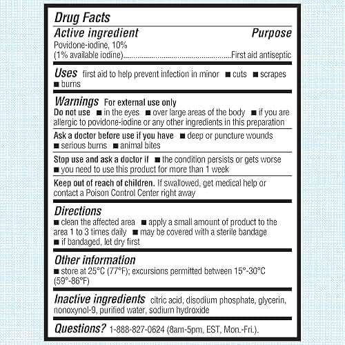 Betadine Antiseptic First Aid Solution, Povidone-Iodine 10%, Infection Protection, Kills Germs in Minor Cuts Scrapes and Burns, No Sting Promise, No Alcohol or Hydrogen Peroxide, 8 FL OZ - Image 6