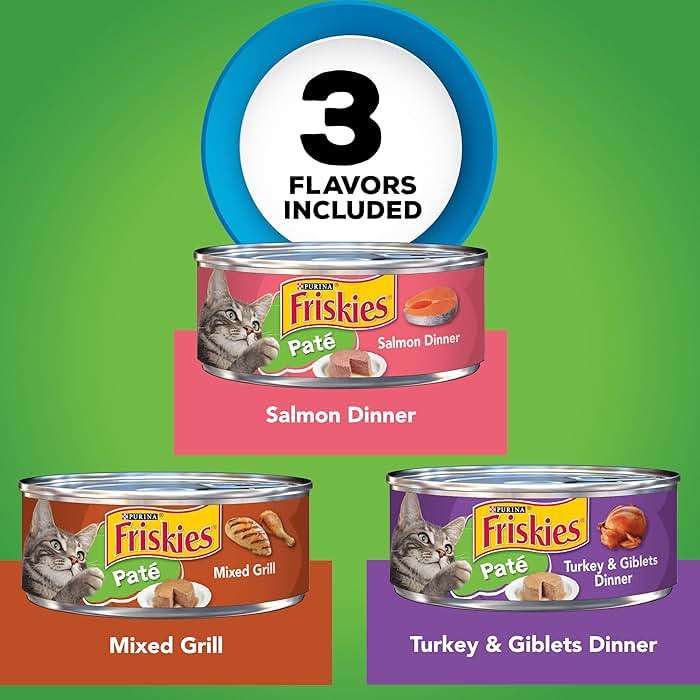 Purina Friskies Wet Cat Food Pate Variety Pack Salmon Dinner, Turkey and Giblets Dinner and Mixed Grill - (2 Packs of 12) 5.5 oz. Cans - Image 3
