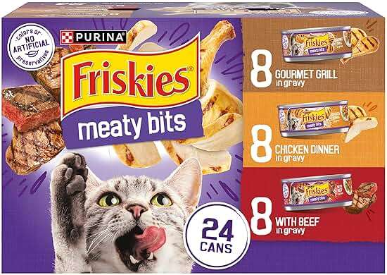 Purina Friskies Gravy Wet Cat Food Variety Pack, Meaty Bits - (Pack of 24) 5.5 oz. Cans - Image 1