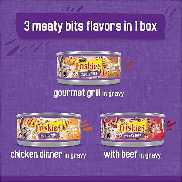 Purina Friskies Gravy Wet Cat Food Variety Pack, Meaty Bits - (Pack of 24) 5.5 oz. Cans - Image 4
