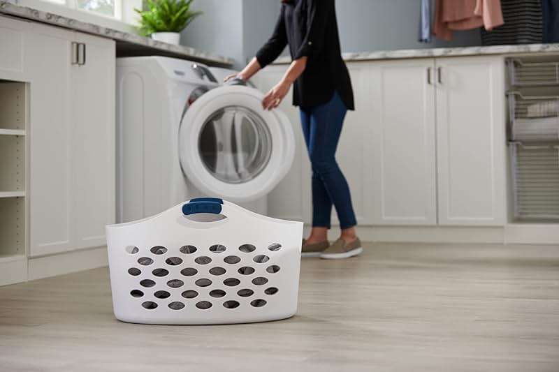 Rubbermaid 1.5 Bushel Capacity Durable Versatile Flex N Carry Portable Flexible Laundry Basket With Convenient Carrying Handles, White, Organization and Storage for Laundry/Garage/Home - Image 9