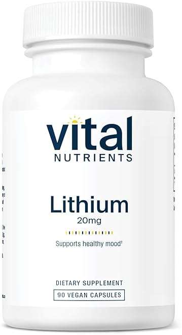 Vital Nutrients Lithium Orotate - Vegan Supplements for Memory, State of Mind, and Behavioral Health* - 20mg - Gluten, Dairy, Soy Free - 90 Capsules - Image 1