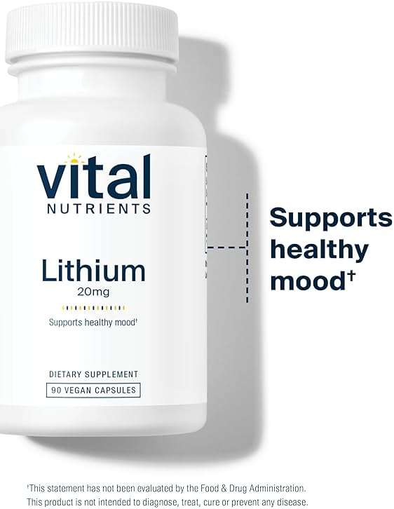 Vital Nutrients Lithium Orotate - Vegan Supplements for Memory, State of Mind, and Behavioral Health* - 20mg - Gluten, Dairy, Soy Free - 90 Capsules - Image 6