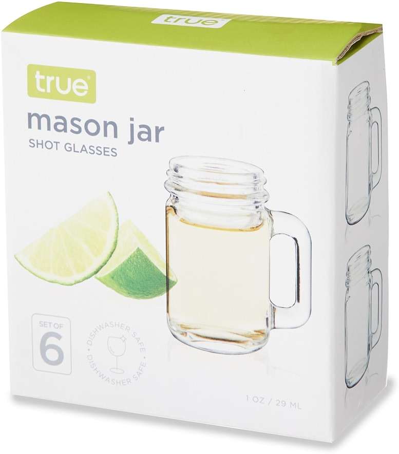 True Mason Jar Shot glasses, Reusable Mini Mason Jar shaped shot glasses with Handles, Party shot cups, Set of 6, 1 oz. - Image 10