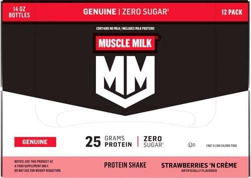 Muscle Milk Genuine Protein Shake, Strawberries 'N Crème, 25g Protein, 14 Fl Oz, 12 Pack - Image 2