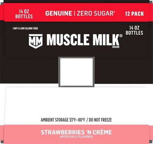 Muscle Milk Genuine Protein Shake, Strawberries 'N Crème, 25g Protein, 14 Fl Oz, 12 Pack - Image 11
