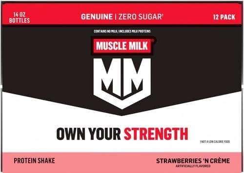 Muscle Milk Genuine Protein Shake, Strawberries 'N Crème, 25g Protein, 14 Fl Oz, 12 Pack - Image 3