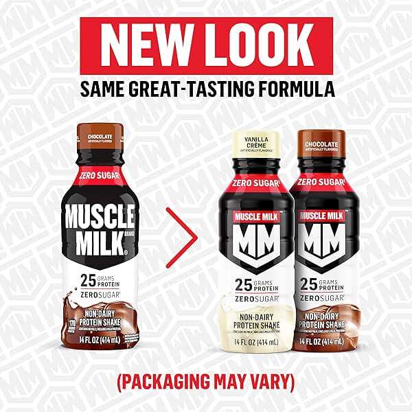 Muscle Milk Genuine Protein Shake, Strawberries 'N Crème, 25g Protein, 14 Fl Oz, 12 Pack - Image 4
