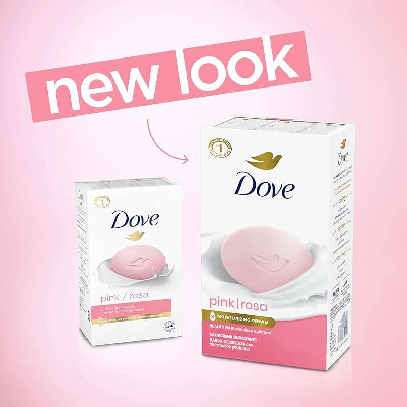 Dove Beauty Bar Soap Pink Rosa, 6 Bars for Soft, Smooth Skin, Cleans & Moisturizes 3.75 oz - Image 3