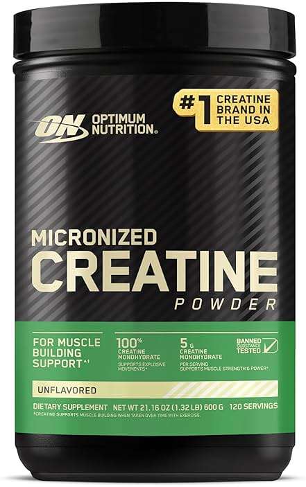 Optimum Nutrition Micronized Creatine Monohydrate Powder, Unflavored, 120 Servings, 600 Grams (Packaging May Vary) - Image 1