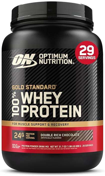 Optimum Nutrition Gold Standard 100% Whey Protein Powder, Double Rich Chocolate 1.98 Pound (Packaging May Vary) - Image 1