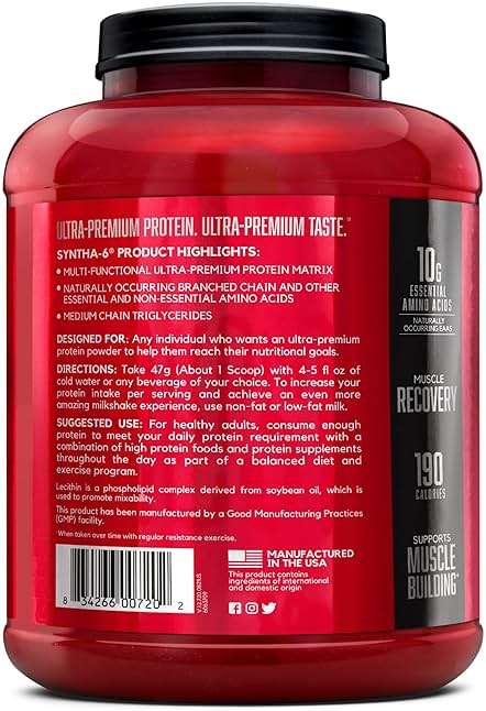 BSN SYNTHA-6 Whey Protein Powder with Micellar Casein, Milk Protein Isolate, Chocolate Milkshake, 48 Servings (Packaging May Vary) - Image 8