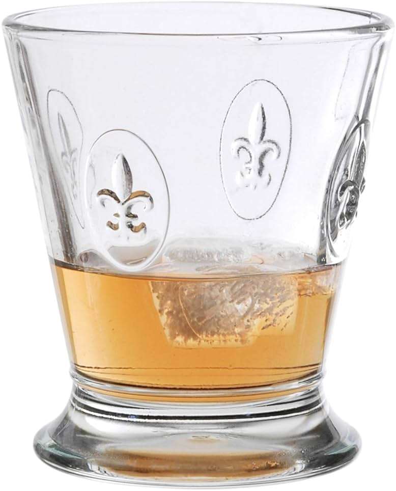 La Rochere Fleur De Lys Glass Tumbler Set of 6 – Classic French Drinking Glasses with Embossed Royal Lily Motif – Pressed Glass Tumblers for Water, Juice & Everyday Entertaining (8.5 Oz) - Image 4