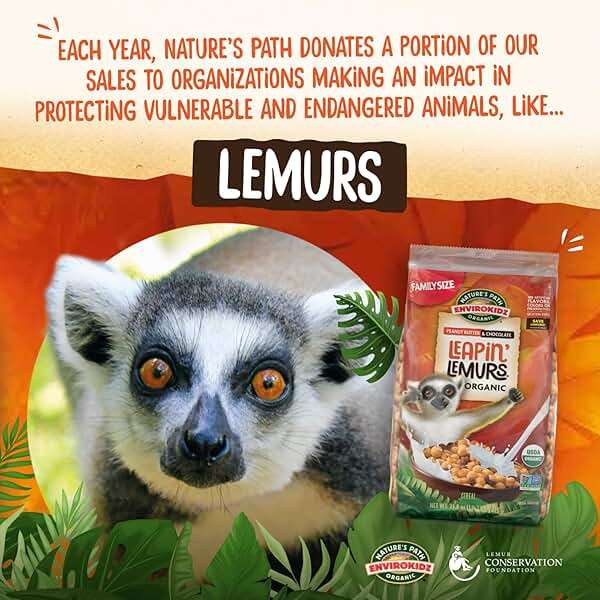EnviroKidz Organic Leapin' Lemurs Cereal, 10 oz (Pack of 1), Peanut Butter & Chocolate, Gluten Free, Fair Trade, by Nature's Path - Image 5