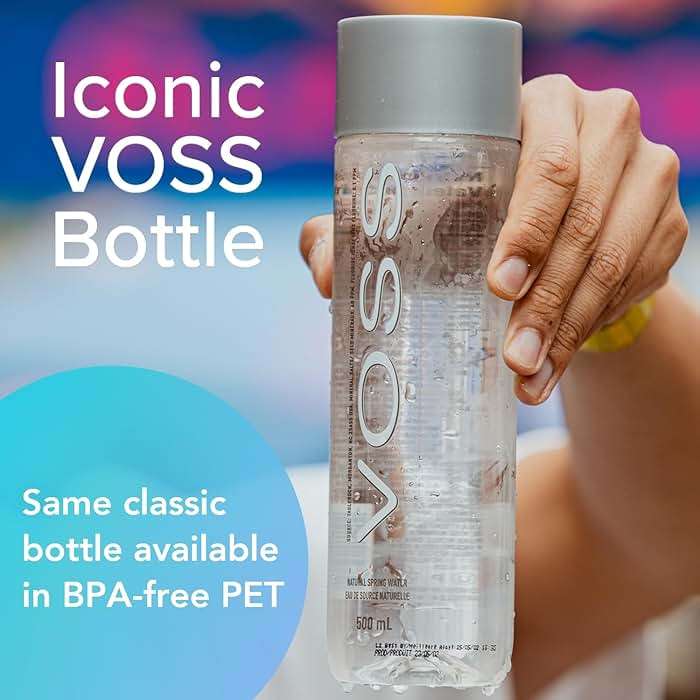 VOSS Premium Still Bottled Natural Water - BPA-Free - High Grade PET - Recyclable Plastic - Pure Drinking Water with Unique & Iconic Bottle Design - 24 Pack - Image 4