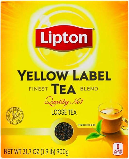 Lipton Yellow Label Finest Blend | Loose Black Tea | Premium Quality | Strong Flavor | Aromatic & Refreshing | 900 Grams (Pack of 1) - Image 1