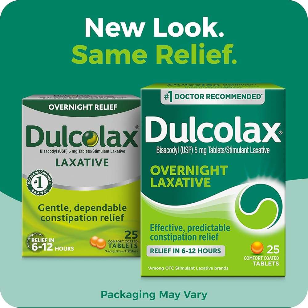 Dulcolax Stimulant Laxative Tablets, Predictable & Effective Constipation Relief, Relieves Straining & Bloating, Bisacodyl 5 mg, 25 Count - Image 2