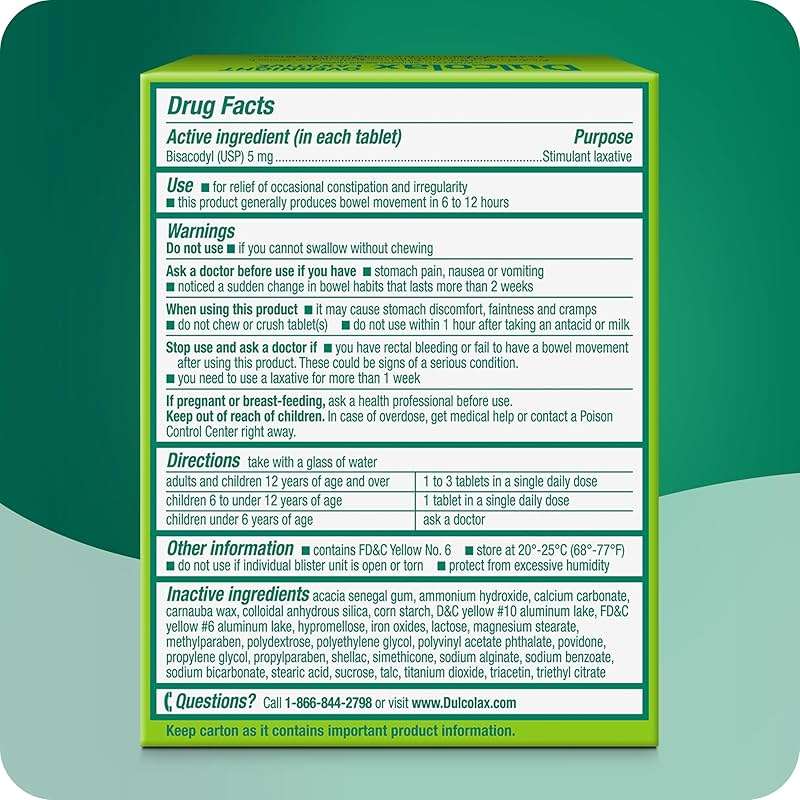 Dulcolax Stimulant Laxative Tablets, Predictable & Effective Constipation Relief, Relieves Straining & Bloating, Bisacodyl 5 mg, 25 Count - Image 3