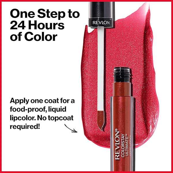 Revlon ColorStay Ultimate Liquid Lipstick, Longwear Rich Lip Colors, Wears for Up to 24 Hours, Satin Finish, 025 Premier Plum, 0.1 fl oz - Image 5