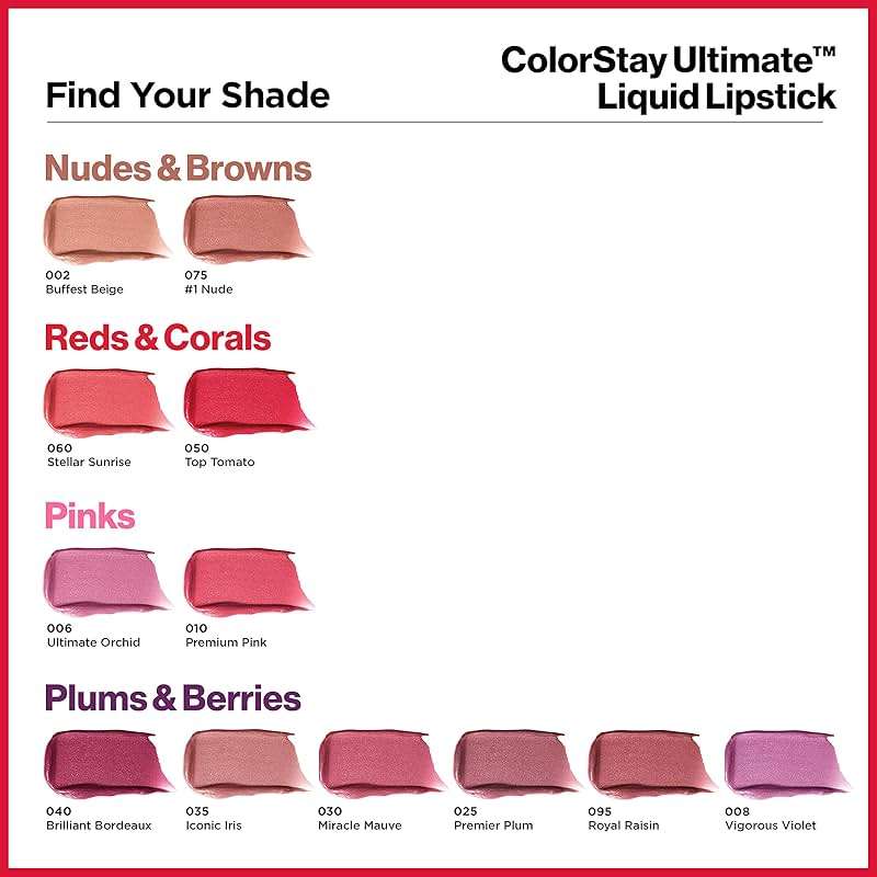 Revlon ColorStay Ultimate Liquid Lipstick, Longwear Rich Lip Colors, Wears for Up to 24 Hours, Satin Finish, 035 Iconic Iris, 0.1 fl oz - Image 7