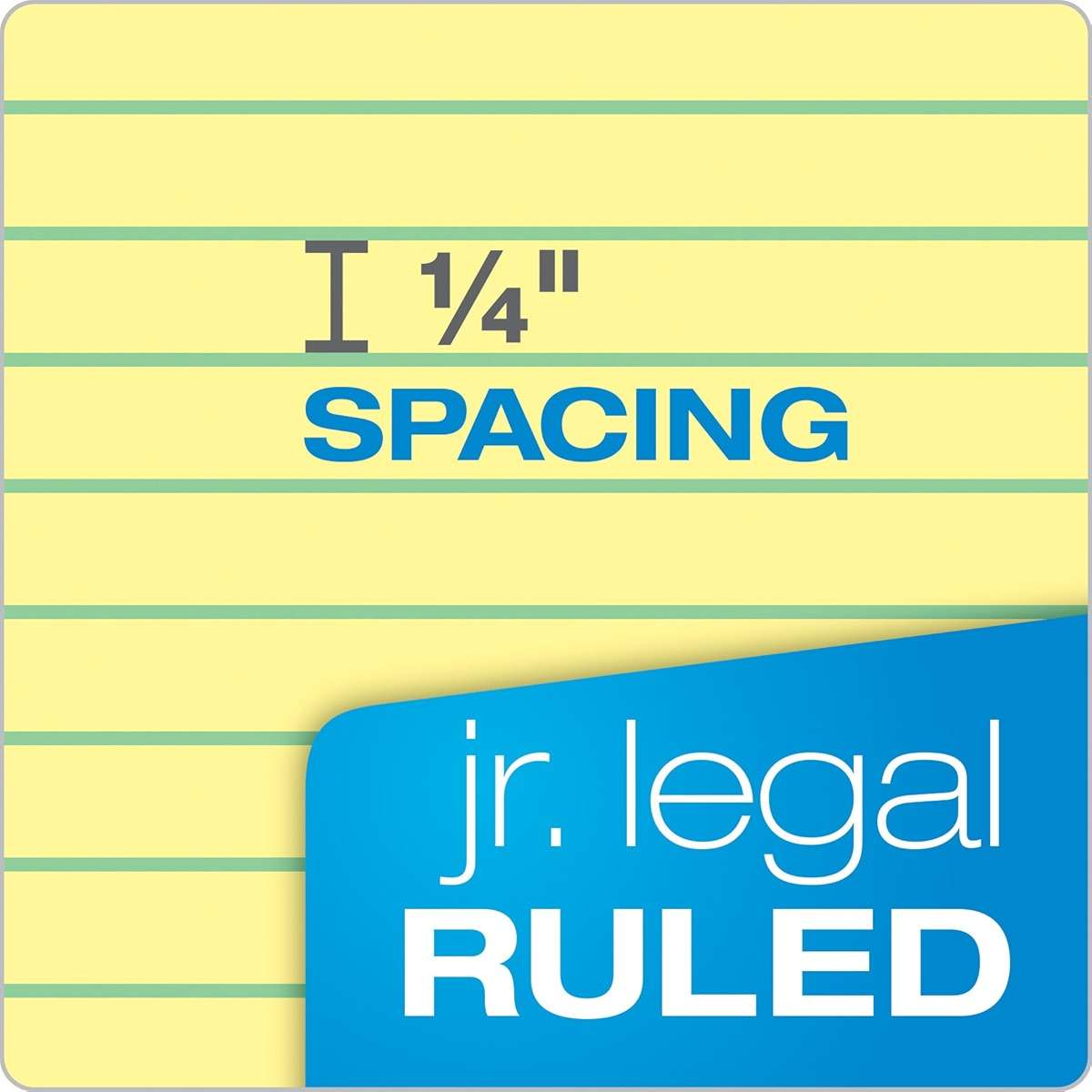 TOPS The Legal Pad Writing Pads, 5" x 8", Jr. Legal Rule, Canary Paper, 50 Sheets, 3 Pack (75013) - Image 3