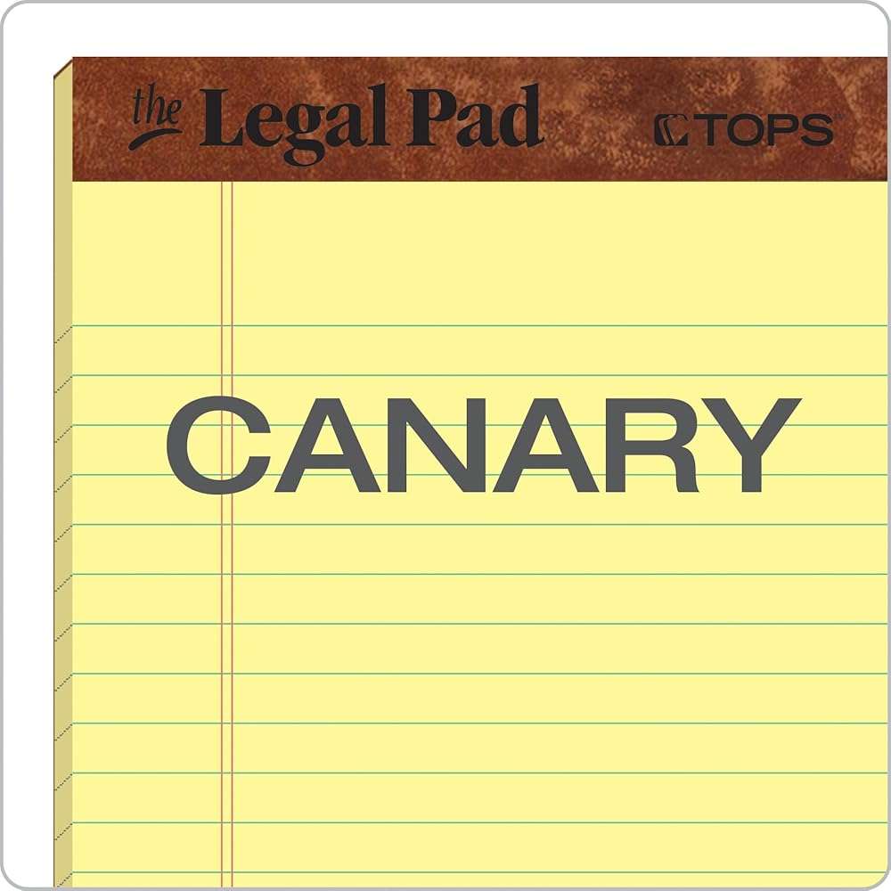 TOPS The Legal Pad Writing Pads, 5" x 8", Jr. Legal Rule, Canary Paper, 50 Sheets, 3 Pack (75013) - Image 5