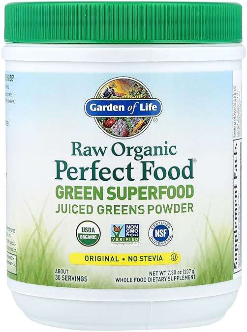 Garden of Life Raw Organic Perfect Food Green Superfood Juiced Greens Powder - Original Stevia-Free, 30 Servings, Non-GMO, Gluten Free Whole Food Dietary Supplement, Alkalize, Detoxify, Energize - Image 4