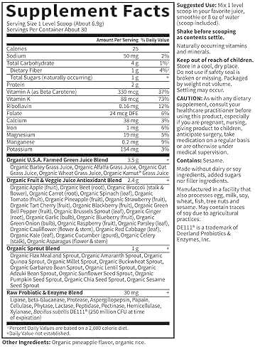 Garden of Life Raw Organic Perfect Food Green Superfood Juiced Greens Powder - Original Stevia-Free, 30 Servings, Non-GMO, Gluten Free Whole Food Dietary Supplement, Alkalize, Detoxify, Energize - Image 7