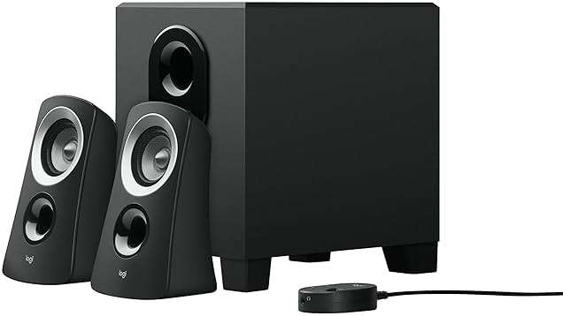Logitech Z313 2.1 Multimedia Speaker System with Subwoofer, Full Range Audio, 50 Watts Peak Power, Strong Bass, 3.5mm Inputs, PC/PS4/Xbox/TV/Smartphone/Tablet/Music Player - Black - Image 2