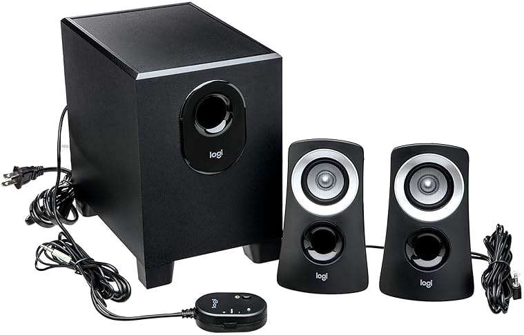 Logitech Z313 2.1 Multimedia Speaker System with Subwoofer, Full Range Audio, 50 Watts Peak Power, Strong Bass, 3.5mm Inputs, PC/PS4/Xbox/TV/Smartphone/Tablet/Music Player - Black - Image 7