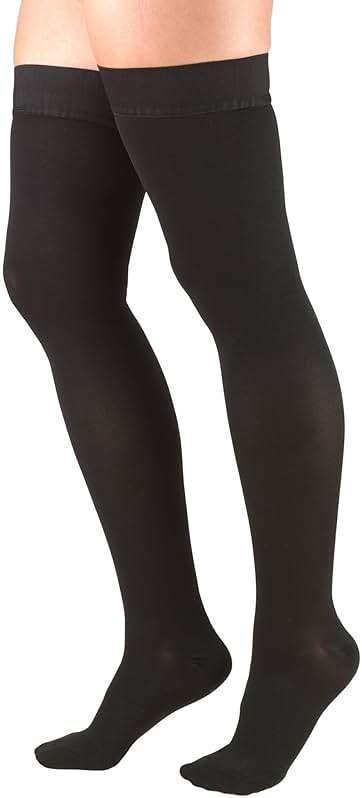 Truform 20-30 Mmhg Compression Stockings for Men & Women, Thigh High Length, Dot Top, Closed Toe, Black, Large (20-30 Mmhg) - Image 8
