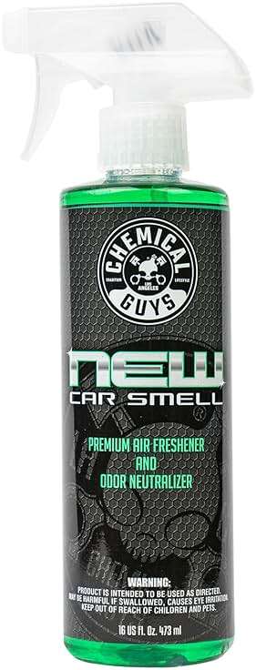 Chemical Guys New Car Smell Air Freshener and Premium Odor Eliminator Refreshes & Neutralizes Odors, Great Car Fresheners for Trucks, SUVs, RVs, and More - 16 oz - Image 1