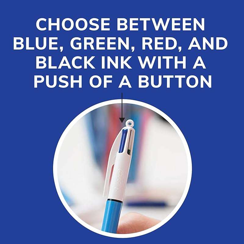 BIC 4-Color Original Retractable Ballpoint Pen with 1.0 mm Medium Point, 3-Count in Assorted Ink - Image 4