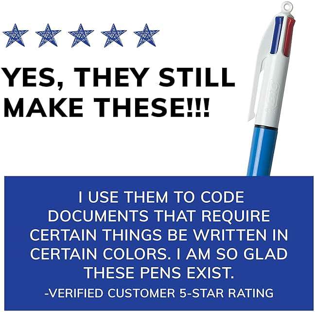 BIC 4-Color Original Retractable Ballpoint Pen with 1.0 mm Medium Point, 3-Count in Assorted Ink - Image 8