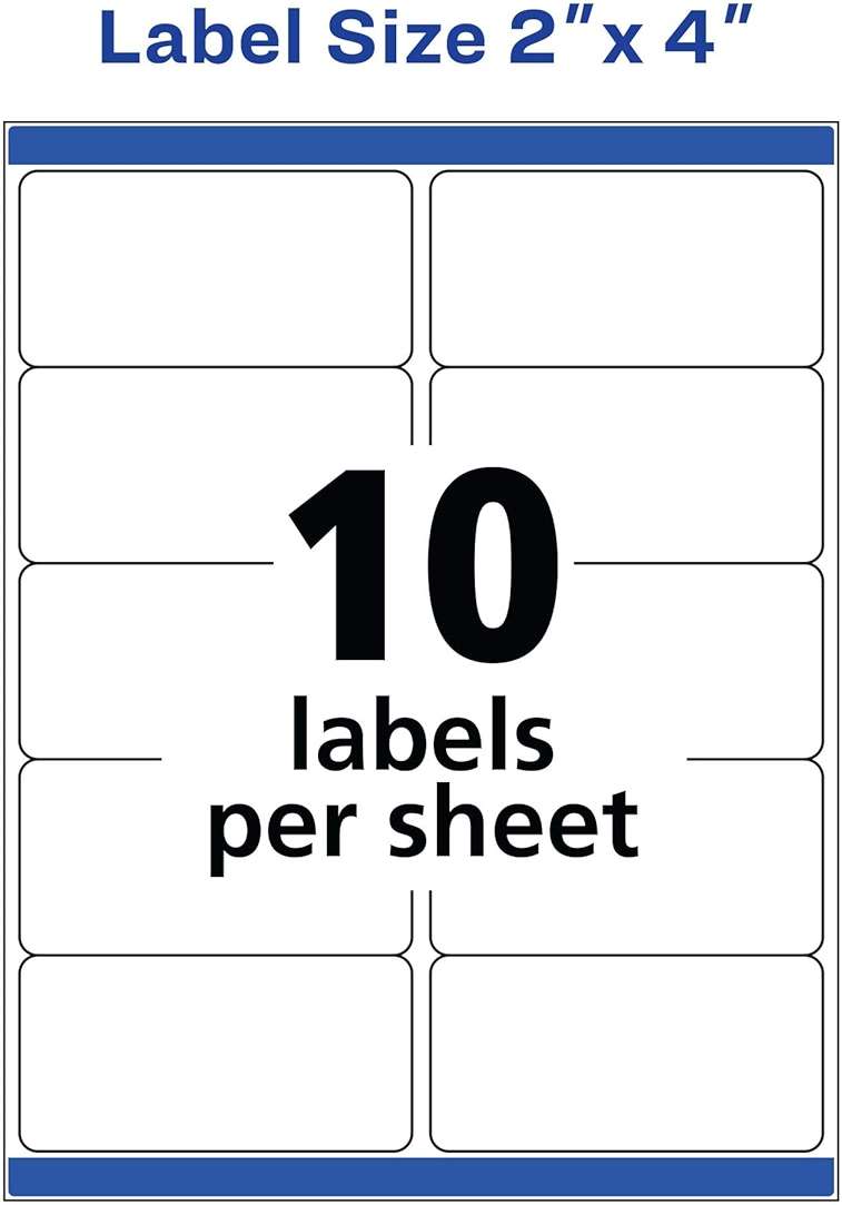 Avery Printable Shipping Labels, Sure Feed Technology, 2" x 4", White, 500 Blank Mailing Labels (8363) - Image 6