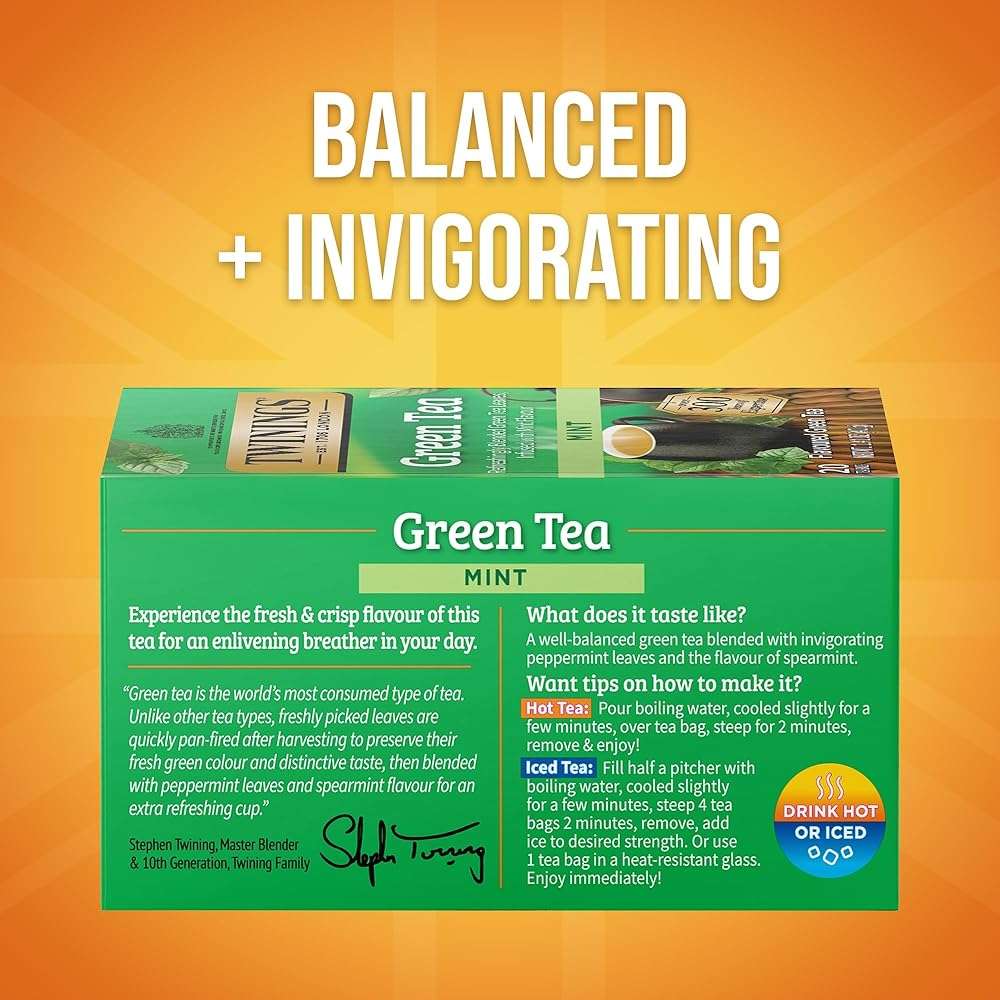 TWININGS TEA, TEA,GREEN,MINT 20 BAG - Image 2