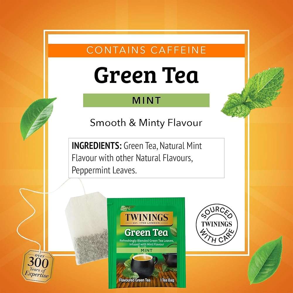 TWININGS TEA, TEA,GREEN,MINT 20 BAG - Image 4