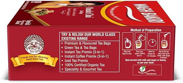 Wagh Bakri Chai Tea Bags, 100 Tea bags of Special International Blend, 200 grams - Image 4