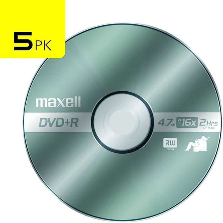 Maxell – 639031, Platinum DVD+R - High Capacity Write-Once Discs for Videos & Digital Storage - 4.7GB Storage with 16X Write Speed Up To 120 Min, Exceptional Archival Life – Pack 5 - Image 2