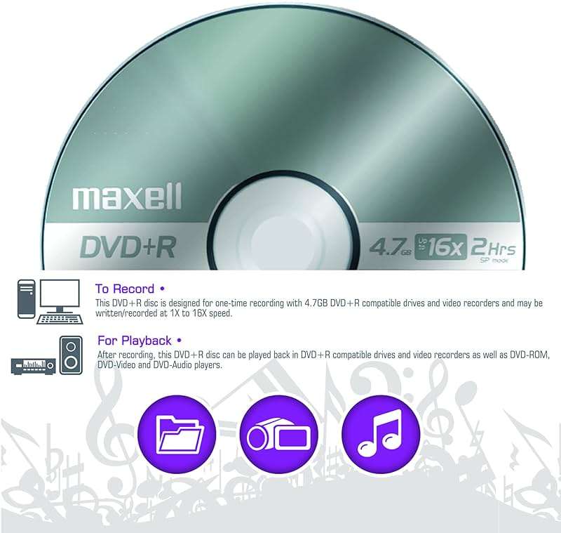 Maxell – 639031, Platinum DVD+R - High Capacity Write-Once Discs for Videos & Digital Storage - 4.7GB Storage with 16X Write Speed Up To 120 Min, Exceptional Archival Life – Pack 5 - Image 4