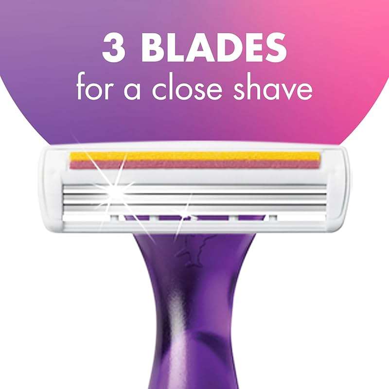 BIC Soleil 3 Scented Women's Disposable 3-Blade Razors, Moisture Strip with Vitamin E and Lavender Scented Handles, 4-Pack - Image 5