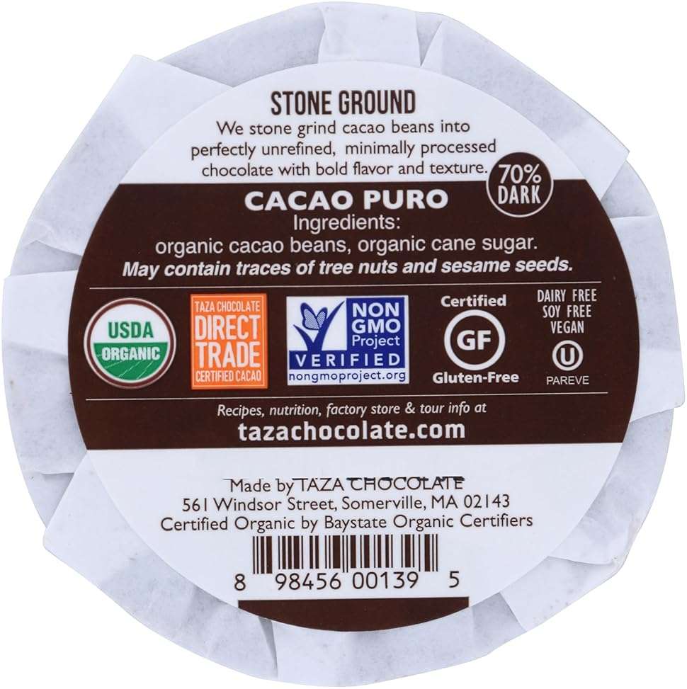 Taza Chocolate Organic Mexicano Disc 70% Dark Chocolate, Cacao Puro, 2.7 Ounce (1 Count), Vegan - Image 2