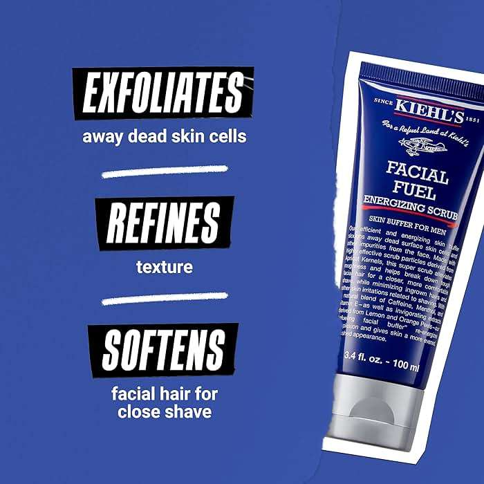 Kiehl's Facial Fuel Exfoliating Face Scrub, Facial Cleanser for Men, Smooths Skin & Removes Dead Skin, Dirt & Oil, Helps Soften Tough Facial Hair, with Caffeine, Menthol, Vitamin E & Citrus Extracts - Image 5